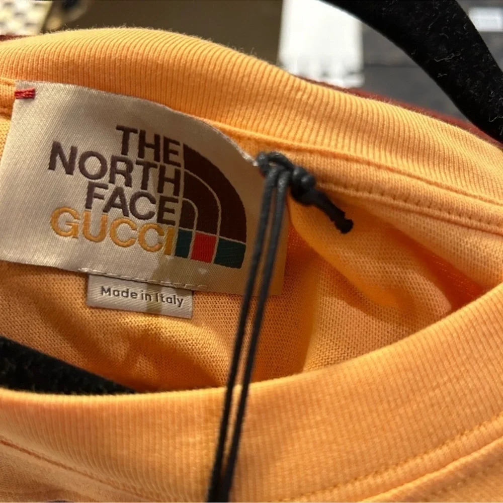 Men’s Gucci, X, the north face, purple, long sleeve T-shirt, size large Italy